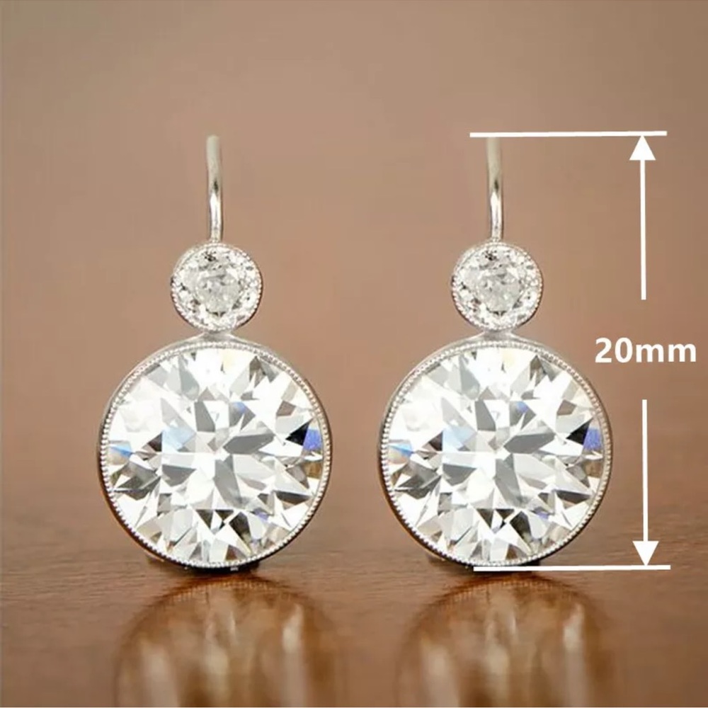 Elegant925SilverDrop EarringsJewelry CubicZirconia - Picture 3 of 3